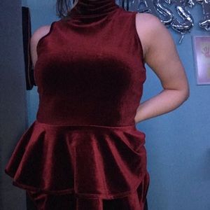 BRAND NEW TORN BY RONNY KOBO DARK RED BLOUSE